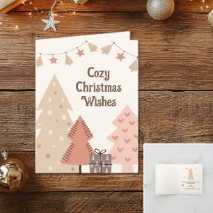Tarjeta Festiva Navidades acogedores quieren Personalizable Boho