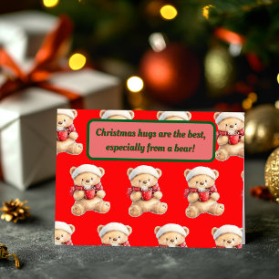 Tarjeta Festiva Navidades acogedores Teddy Bear