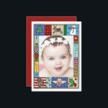 Tarjeta Festiva Navidades acogedores y acalorados | Una foto<br><div class="desc">Esta tarjeta creativa cuenta con un borde dibujado a mano que tiene un aspecto edredado y hace el acento perfecto para tu fotografía favorita. Se han ilustrado y coloreado alegremente artículos relacionados con las fiestas, como un muñeco de nieve, renos y un hombre de pan de jengibre (entre otros). Coloca...</div>