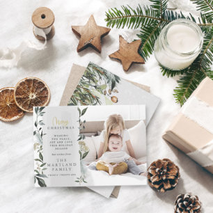 Tarjeta Festiva Navidades acuarela foto moderna