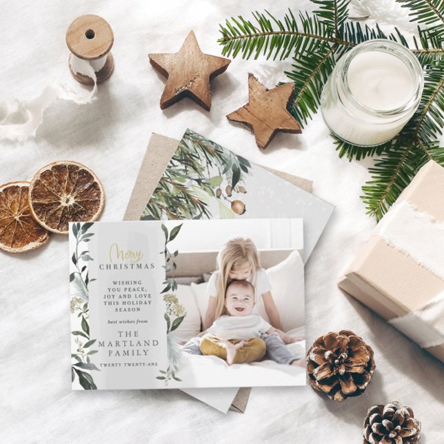 Tarjeta Festiva Navidades acuarela foto moderna (Subido por el creador)