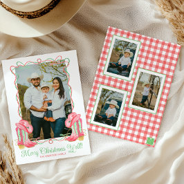 Tarjeta Festiva Navidades acuarelas de campo Foto de bots de vacun