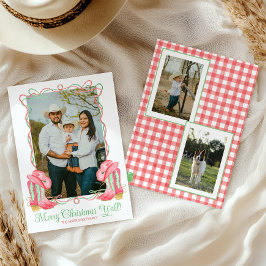 Tarjeta Festiva Navidades acuarelas de campo Foto de bots de vacun