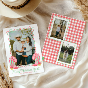 Tarjeta Festiva Navidades acuarelas de campo Foto de bots de vacun