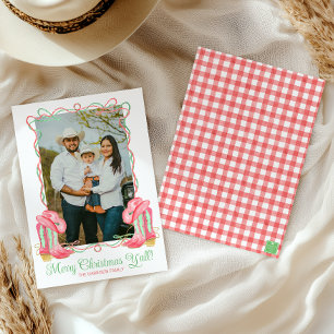 Tarjeta Festiva Navidades acuarelas de campo Foto de bots de vacun