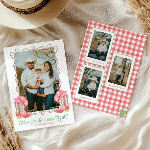 Tarjeta Festiva Navidades acuarelas de campo Foto de bots de vacun
