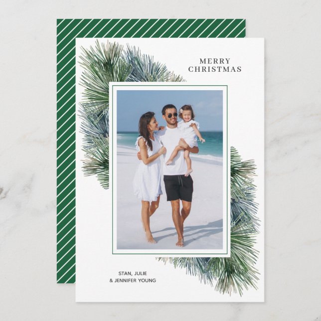 Tarjeta Festiva Navidades acuarelas de invierno (Anverso / Reverso)