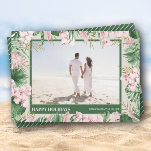 Tarjeta Festiva Navidades acuarelas florales (Subido por el creador)