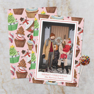 Tarjeta Festiva Navidades acuarelas Foto de pastelitos