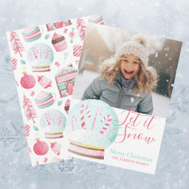 Tarjeta Festiva Navidades acuarelas permiten que nieve