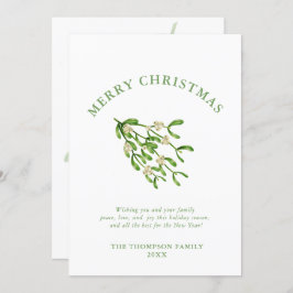 Tarjeta Festiva Navidades acuarelas ramas de bayas Verdor