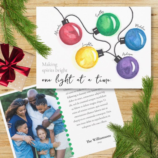 Tarjeta Festiva Navidades acuáticos alumbran foto familiar (Subido por el creador)