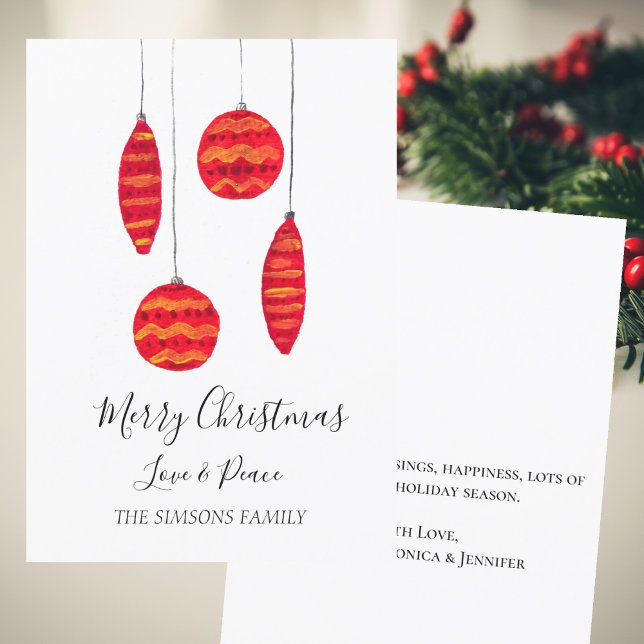 Tarjeta Festiva Navidades acuáticos Baubles Merry y luminoso (Subido por el creador)