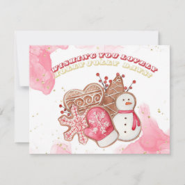 Tarjeta Festiva Navidades acuáticos dulces