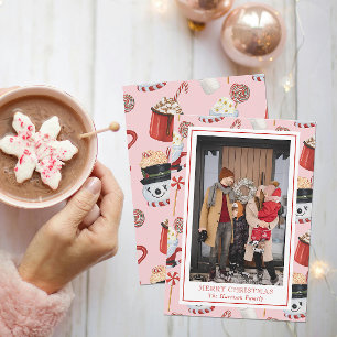 Tarjeta Festiva Navidades acuáticos Foto de chocolate caliente de 