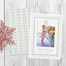 Tarjeta Festiva Navidades acuáticos foto rosa de abuelo millennial