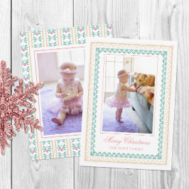 Tarjeta Festiva Navidades acuáticos foto rosa de abuelo millennial