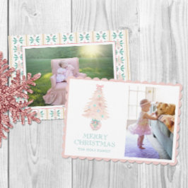 Tarjeta Festiva Navidades acuáticos foto rosa de abuelo millennial