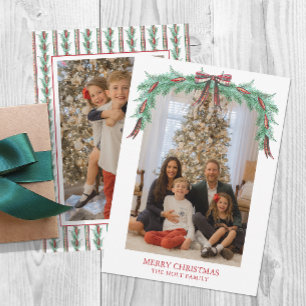Tarjeta Festiva Navidades acuáticos fotografian Bow Garland
