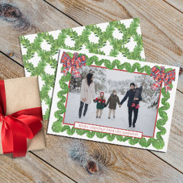 Tarjeta Festiva Navidades acuáticos fotografian Bow Garland