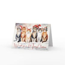 Navidades acuáticos gatos en copos de nieve