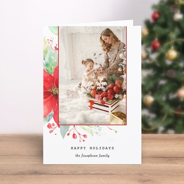 Tarjeta Festiva Navidades acuáticos modernos foto botánica (Subido por el creador)