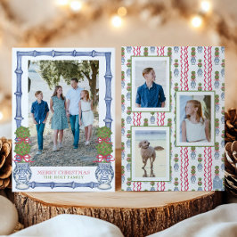 Tarjeta Festiva Navidades acuáticos Topiary Bamboo Photo