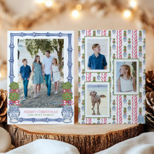 Tarjeta Festiva Navidades acuáticos Topiary Bamboo Photo