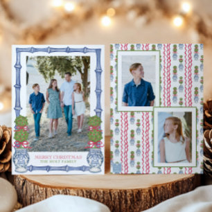 Tarjeta Festiva Navidades acuáticos Topiary Bamboo Photo