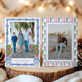 Tarjeta Festiva Navidades acuáticos Topiary Bamboo Photo