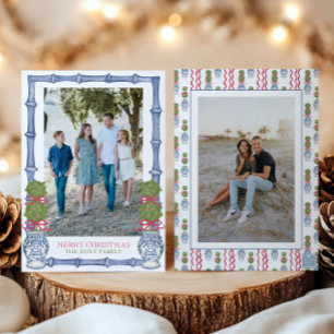 Tarjeta Festiva Navidades acuáticos Topiary Bamboo Photo