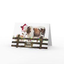 Navidades acuáticos Vacas Con Sombrero Santa