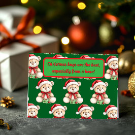 Tarjeta Festiva Navidades adorables Teddy Bear