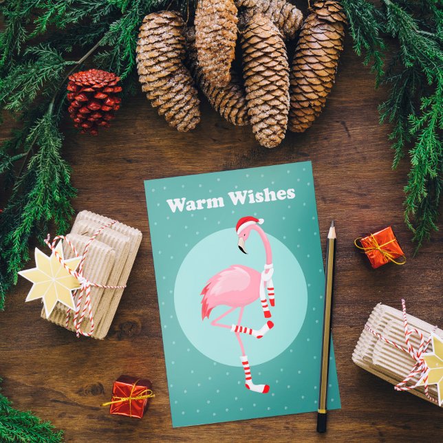 Tarjeta Festiva Navidades adoran flamenco rosado (Subido por el creador)