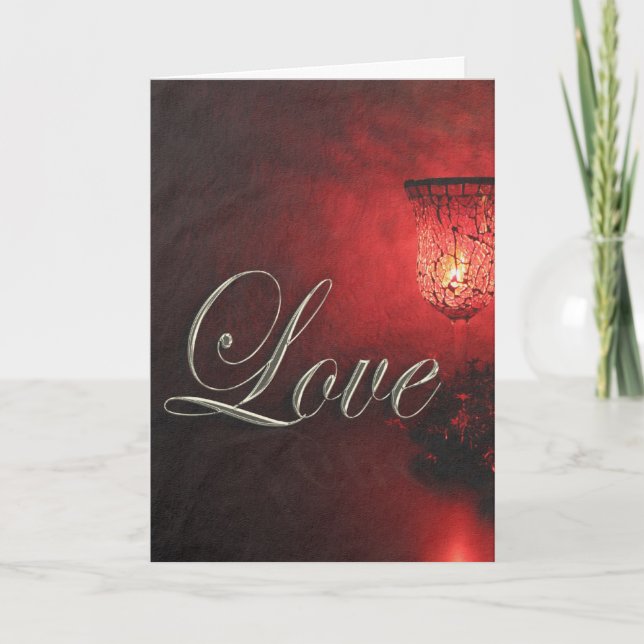 Tarjeta Festiva Navidades adoran las fiestas con velas y navidades (Anverso)