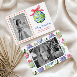 Tarjeta Festiva Navidades adormidera baubles ornamentos foto festi