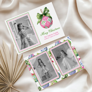 Tarjeta Festiva Navidades adormidera baubles ornamentos foto festi