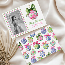 Tarjeta Festiva Navidades adormidera baubles ornamentos foto festi