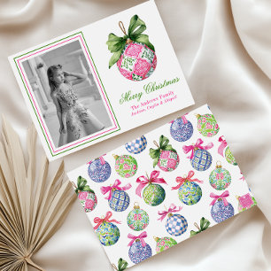 Tarjeta Festiva Navidades adormidera baubles ornamentos foto festi