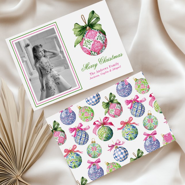 Tarjeta Festiva Navidades adormidera baubles ornamentos foto festi (Subido por el creador)