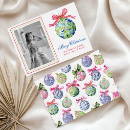 Tarjeta Festiva Navidades adormidera baubles ornamentos foto festi