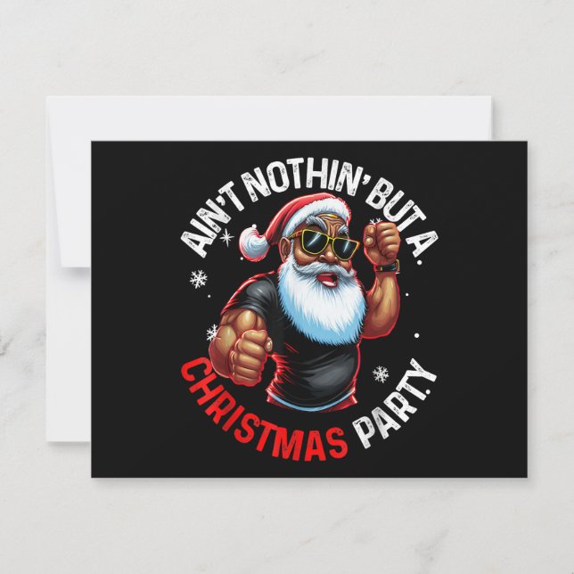 Tarjeta Festiva Navidades afroamericanos de Santa Claus Pajama (Anverso)