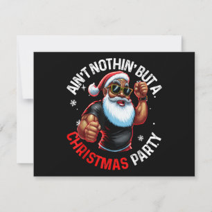 Tarjeta Festiva Navidades afroamericanos de Santa Claus Pajama