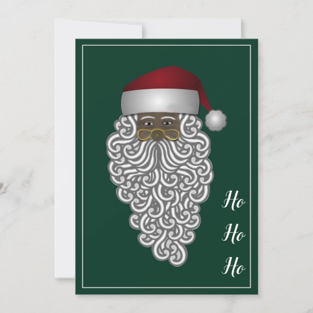 Tarjeta Festiva Navidades afroamericanos de Santa Verde (Anverso)