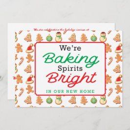 Tarjeta Festiva Navidades agitando espíritus brillan nuevo hogar