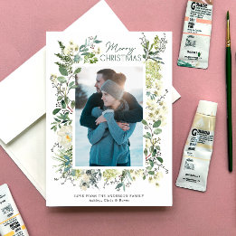 Tarjeta Festiva Navidades Agua Botánica de Invierno