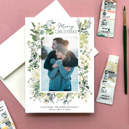 Tarjeta Festiva Navidades Agua Botánica de Invierno