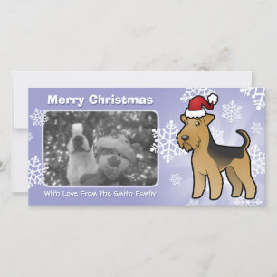 Tarjeta Festiva Navidades Airedale Terrier / Welsh Terrier