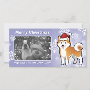 Tarjeta Festiva Navidades Akita Inu / Shiba Inu