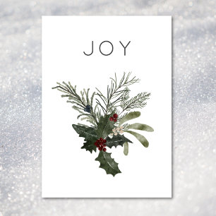 Tarjeta Festiva Navidades Alegran la vegetación rústica mínima hol